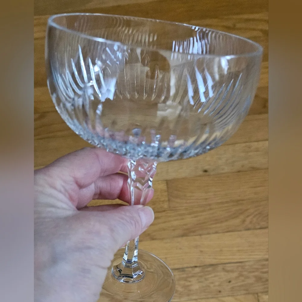 *New Towle Crystal Cut Champagne Coupe Set of 4 Glasses